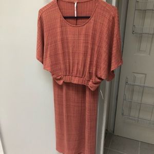 Free People Terracotta Ribbed Midi Dress